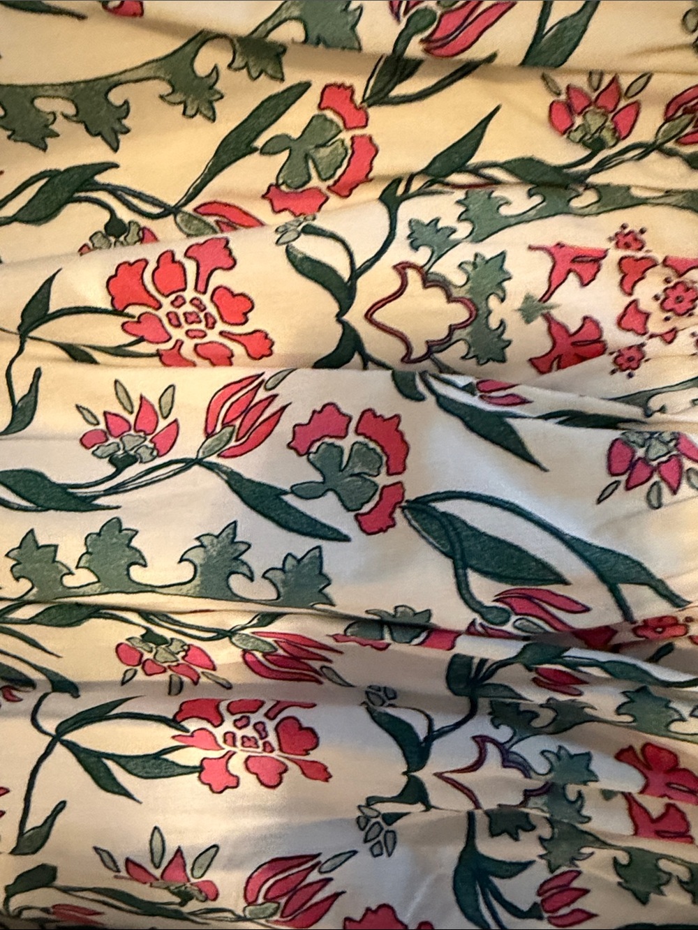 Abercrombie & Fitch Cream Floral Maxi Skirt with Pink and Green Print XXS 0/2/4 - Picture 3 of 4